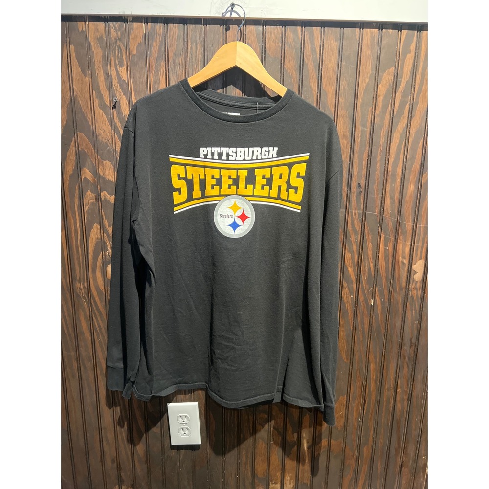 NFL Pittsburgh Steelers Long Sleeve Graphic Tee Black XL 24x29